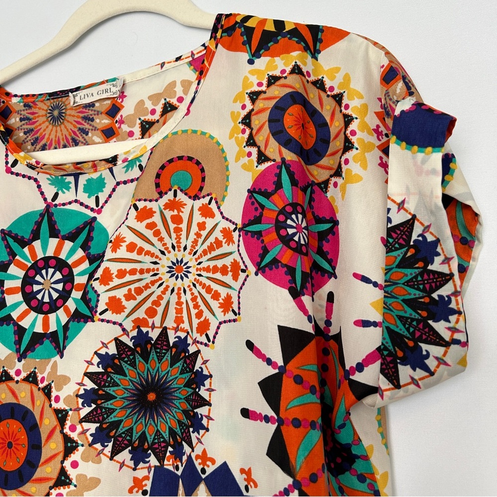 Liva‎ Girl Colorful Mandala Print Top - Picture 3 of 6